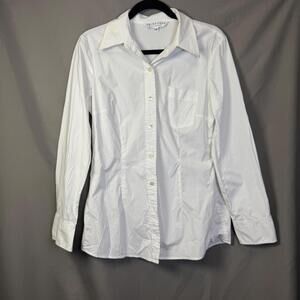 Trina Turk White Button-Down Tailored Shirt Size‎ S